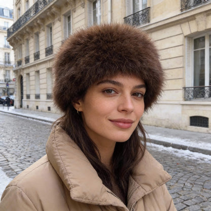 Bonnet russe d’hiver en fausse fourrure