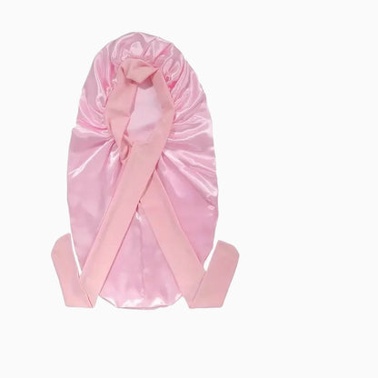 Bonnet en satin doux avec nœud pour cheveux féminins