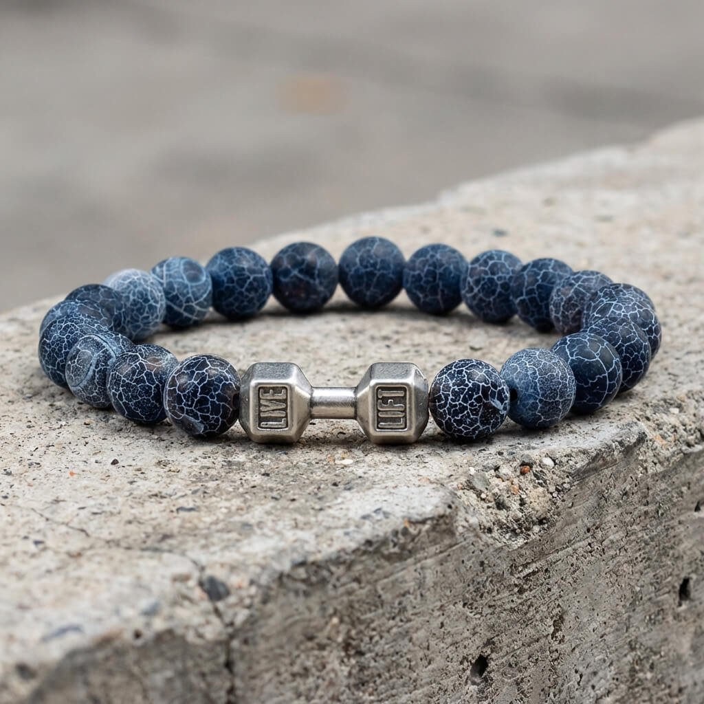 Bracelet en perles texturées mates