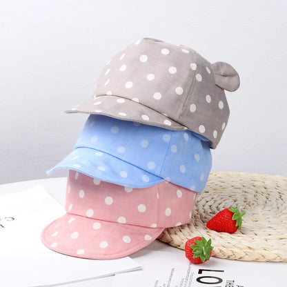 Casquette bébé à pois avec oreilles – 6 à 24 mois