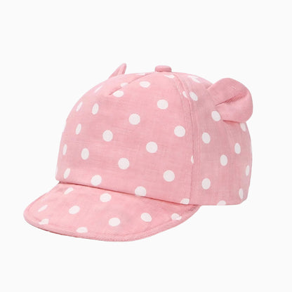 Casquette bébé à pois avec oreilles – 6 à 24 mois