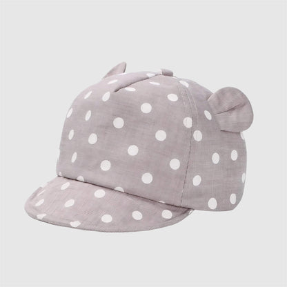 Casquette bébé à pois avec oreilles – 6 à 24 mois