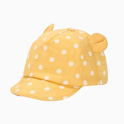 Casquette bébé à pois avec oreilles – 6 à 24 mois