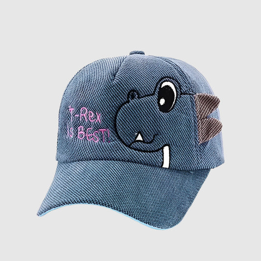 Casquette enfant dinosaure en velours côtelé – fun et protection au soleil