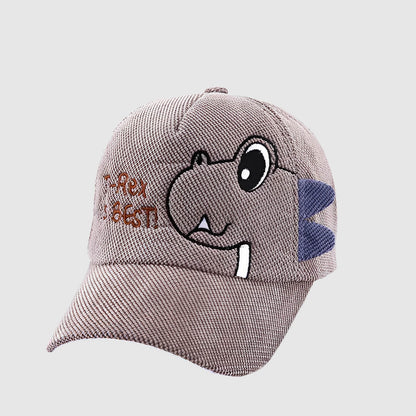 Casquette enfant dinosaure en velours côtelé – fun et protection au soleil