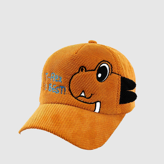 Casquette enfant dinosaure en velours côtelé – fun et protection au soleil