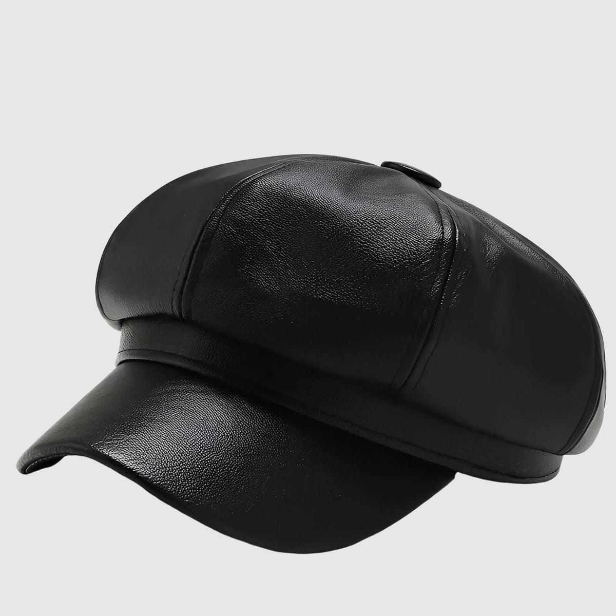 Casquette gavroche en simili cuir – rétro chic pour l’hiver
