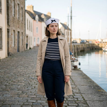 Casquette marin femme avec nœud