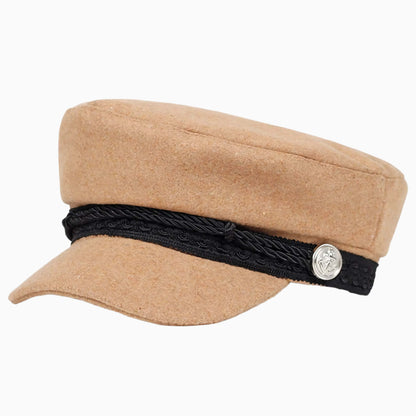 Casquette marin unisexe avec boucle décorative