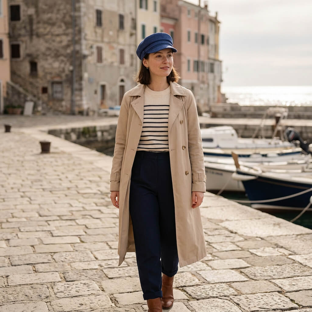 Casquette marin unisexe en lin léger