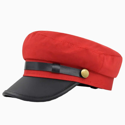 Casquette marin unisexe en similicuir élégant