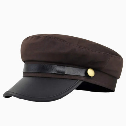 Casquette marin unisexe en similicuir élégant