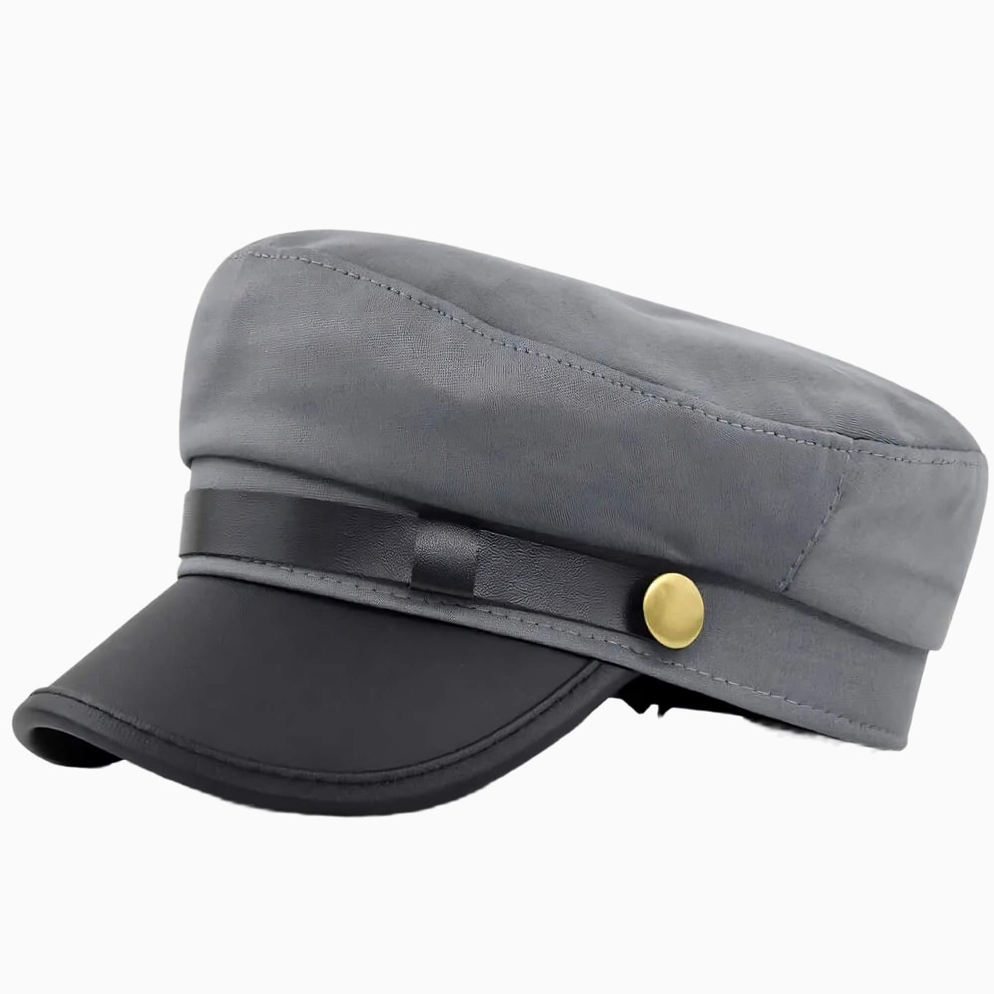 Casquette marin unisexe en similicuir élégant