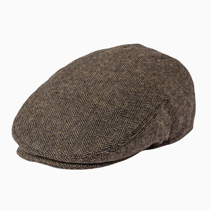 Casquette plate homme – motif chevrons, esprit tweed