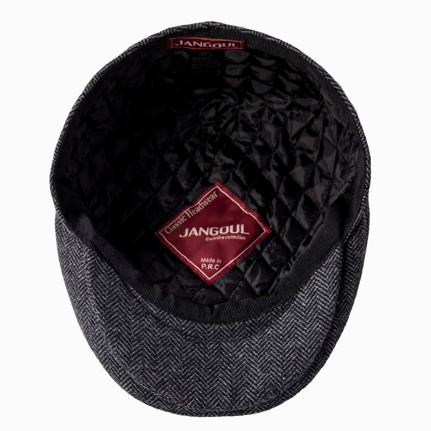 Casquette plate homme – motif chevrons, esprit tweed