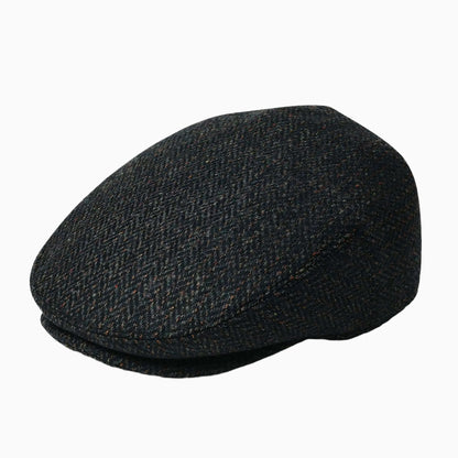 Casquette plate homme – motif chevrons, esprit tweed