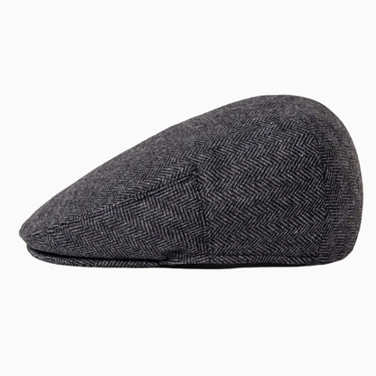 Casquette plate homme – motif chevrons, esprit tweed
