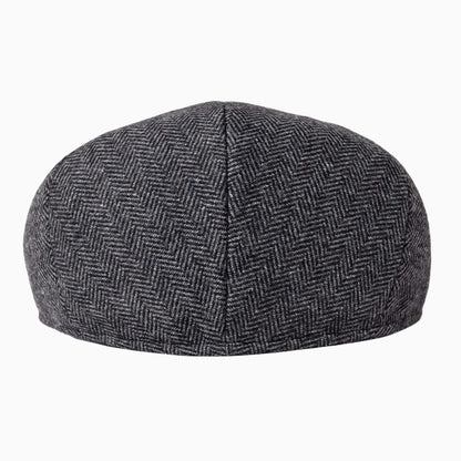 Casquette plate homme – motif chevrons, esprit tweed
