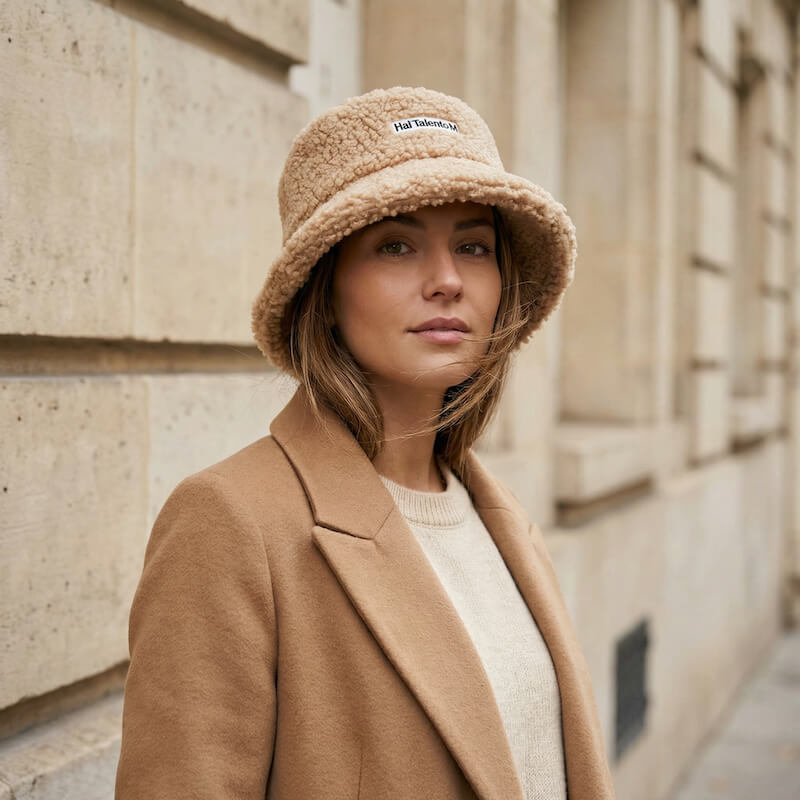 Chapeau bob en polaire chaude unisexe