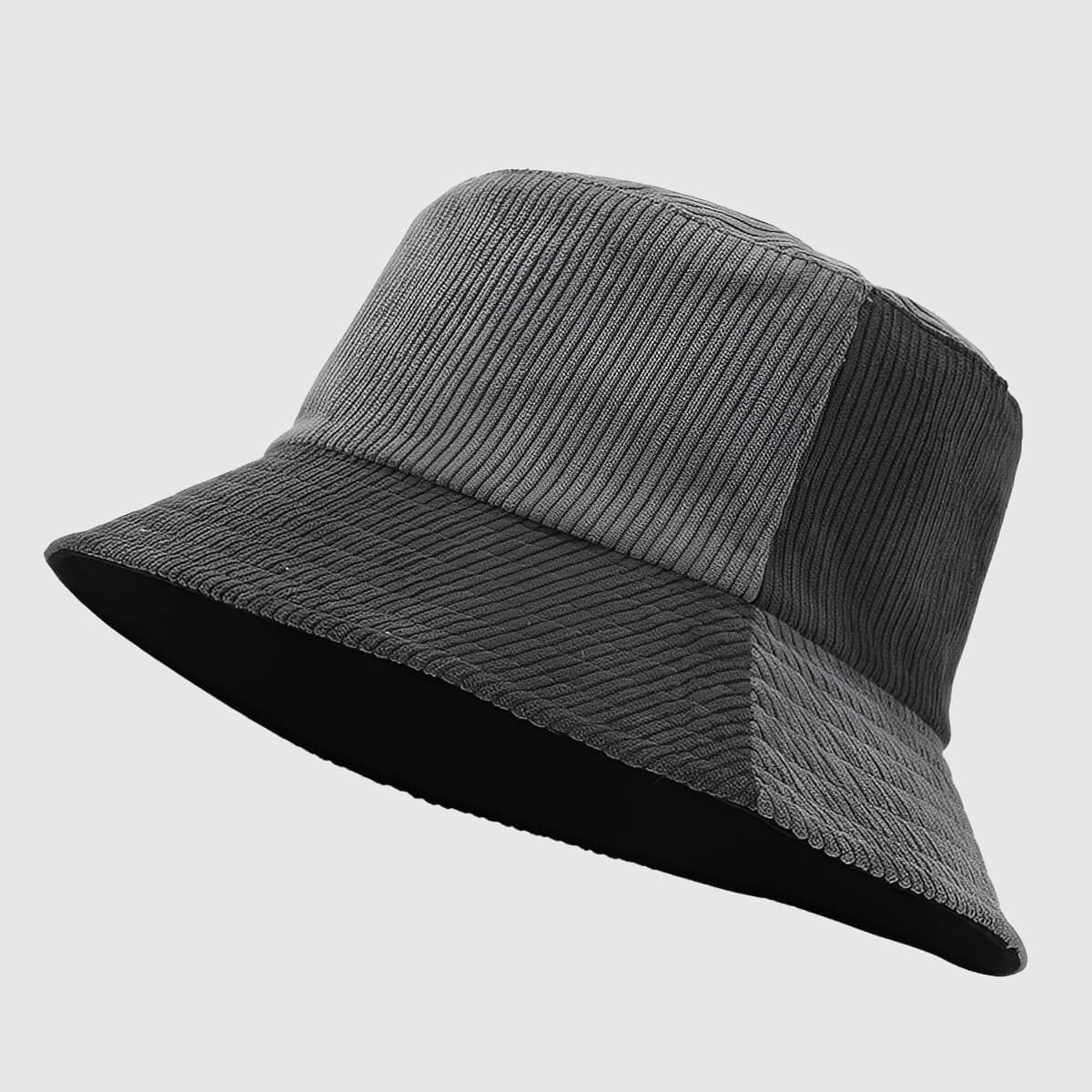 Chapeau bob en velours côtelé à couleurs contrastées