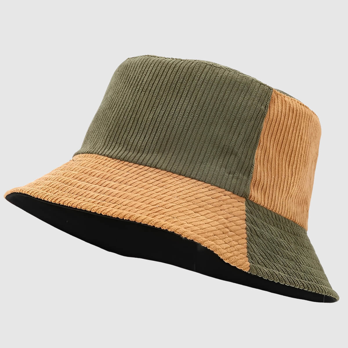 Chapeau bob en velours côtelé à couleurs contrastées