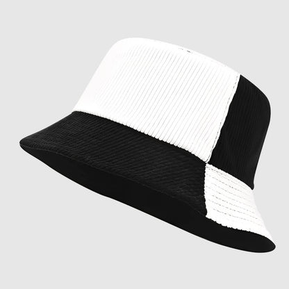 Chapeau bob en velours côtelé à couleurs contrastées