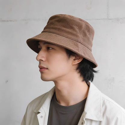 Chapeau bob en velours côtelé unisexe