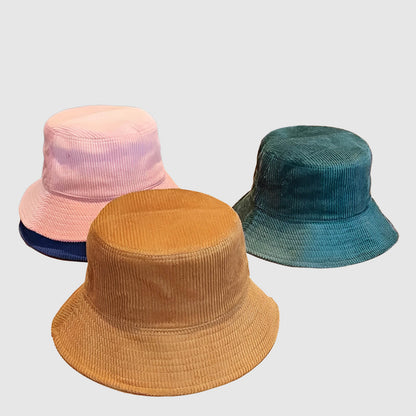 Chapeau bob en velours côtelé unisexe