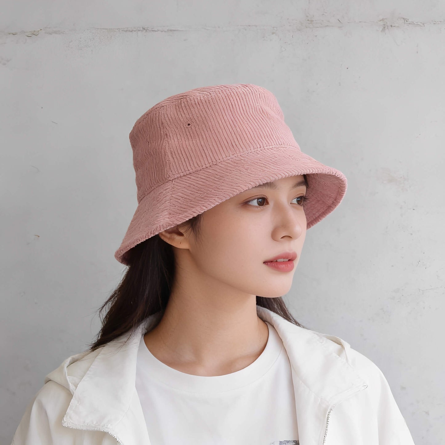 Chapeau bob en velours côtelé unisexe