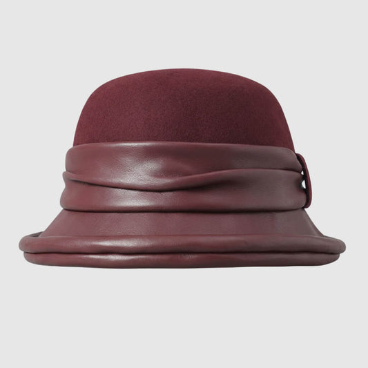 Chapeau cloche en feutre de laine pour femme