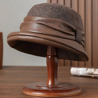 Chapeau cloche en feutre de laine pour femme