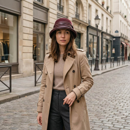 Chapeau cloche en feutre de laine pour femme