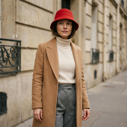 Chapeau cloche en feutre de laine pour femme