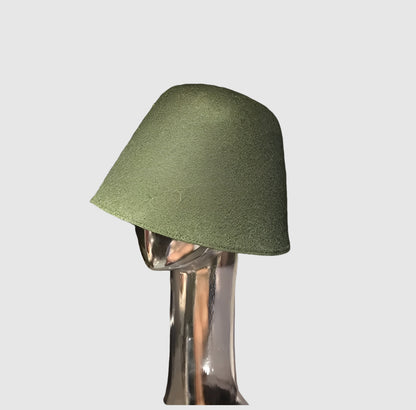 Chapeau cloche en laine à bord court pour femme