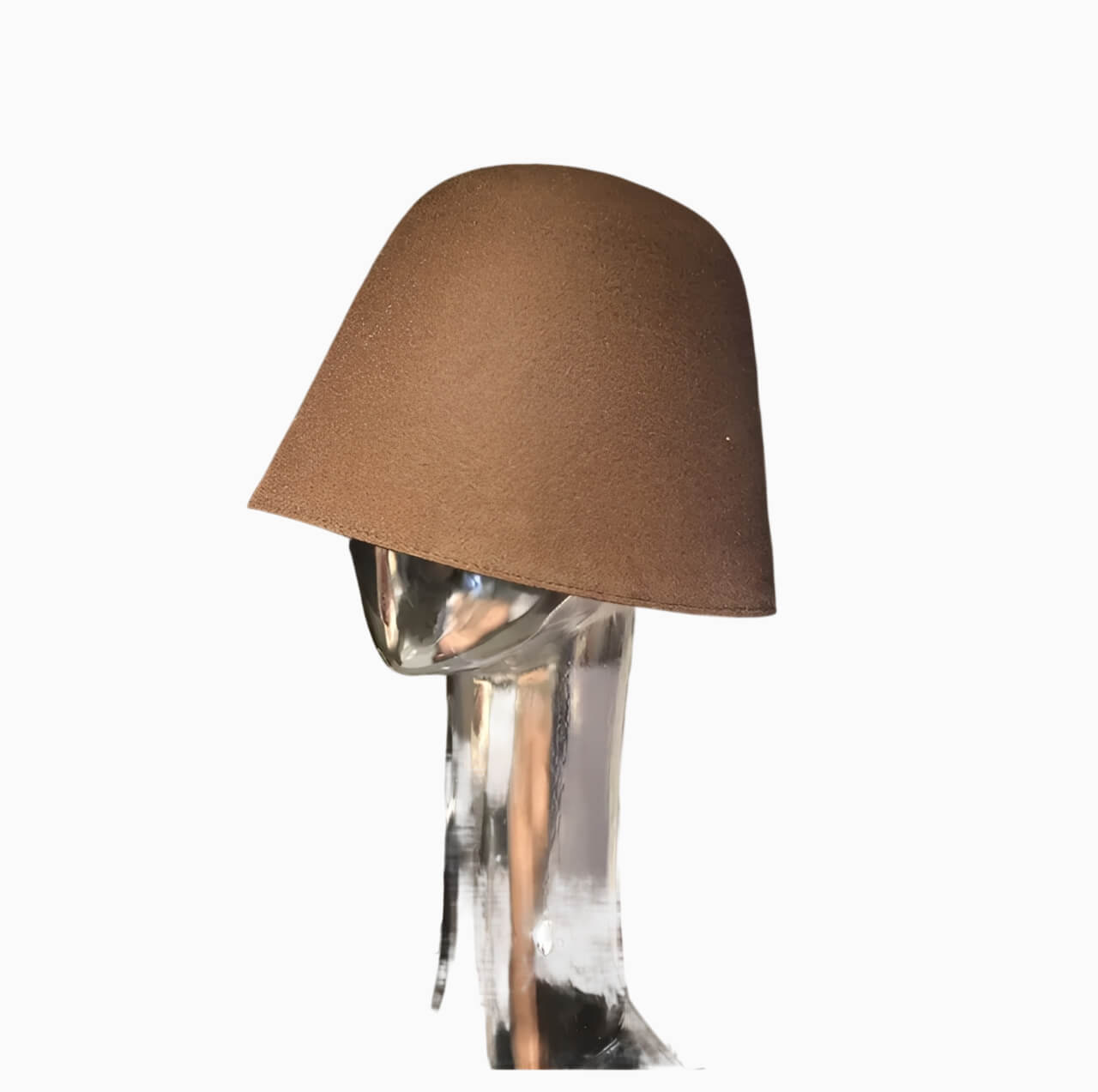 Chapeau cloche en laine à bord court pour femme