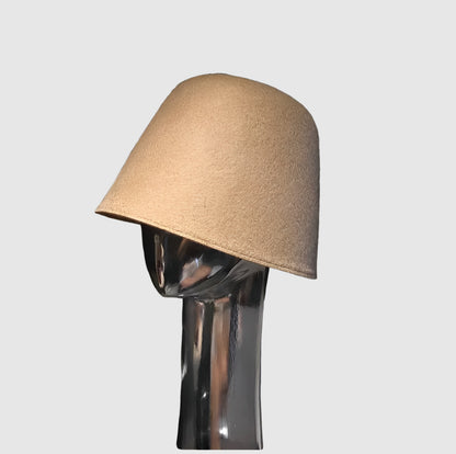 Chapeau cloche en laine à bord court pour femme