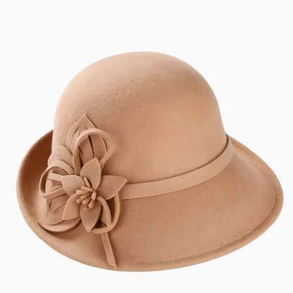 Chapeau cloche en laine pour femme façon fascinator
