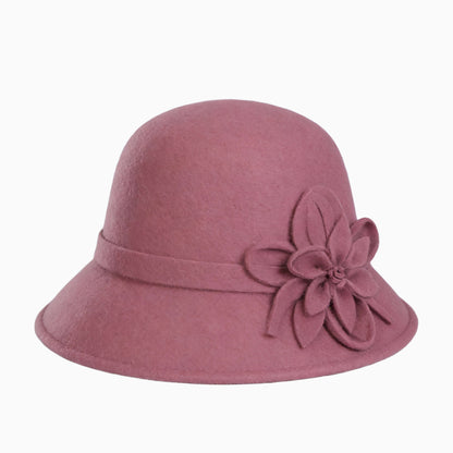 Chapeau cloche en laine pour femme façon fascinator
