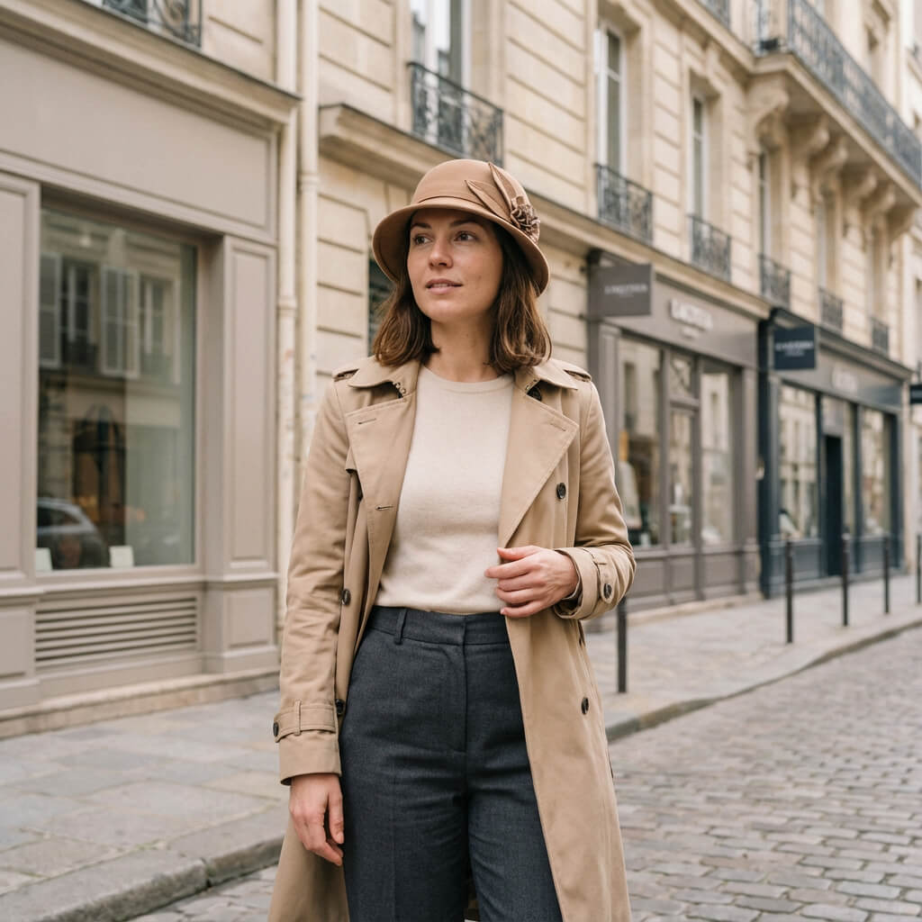 Chapeau cloche en laine pour femme