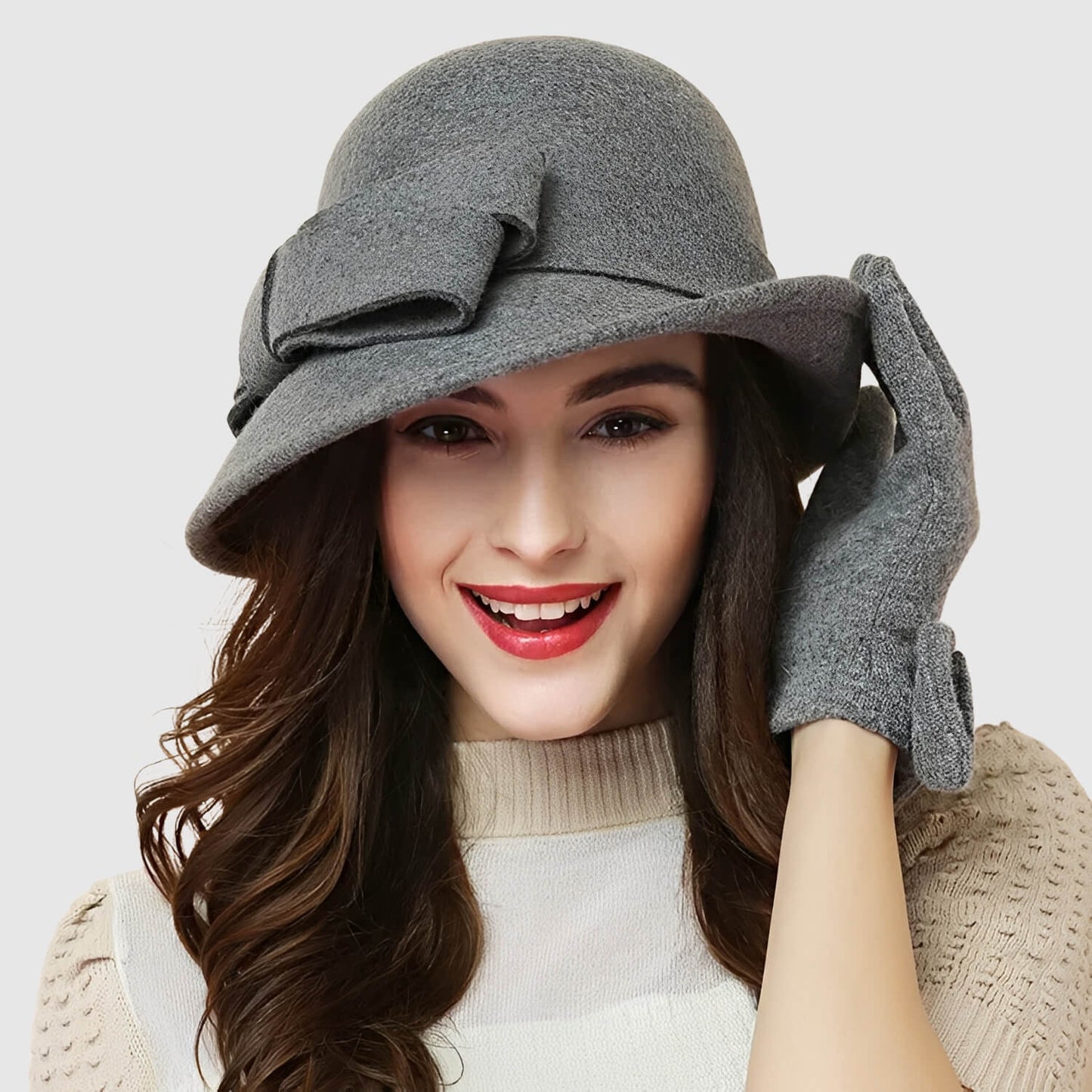Chapeau cloche en laine style Gatsby pour femme