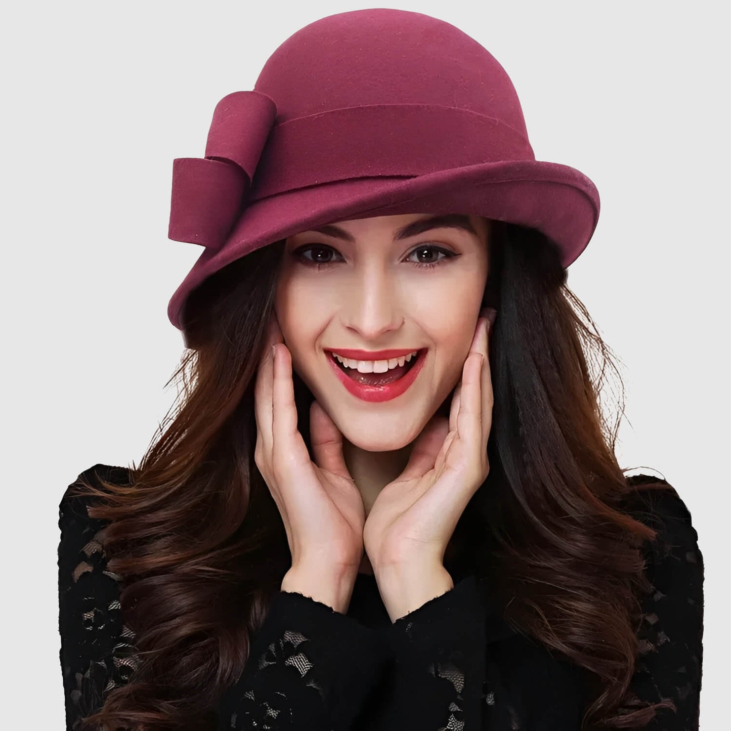Chapeau cloche en laine style Gatsby pour femme