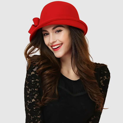 Chapeau cloche en laine style Gatsby pour femme