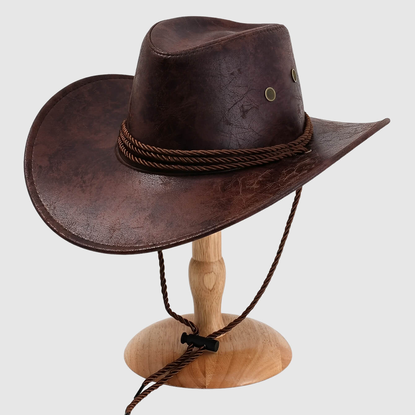 Chapeau cowboy à large bord en simili cuir