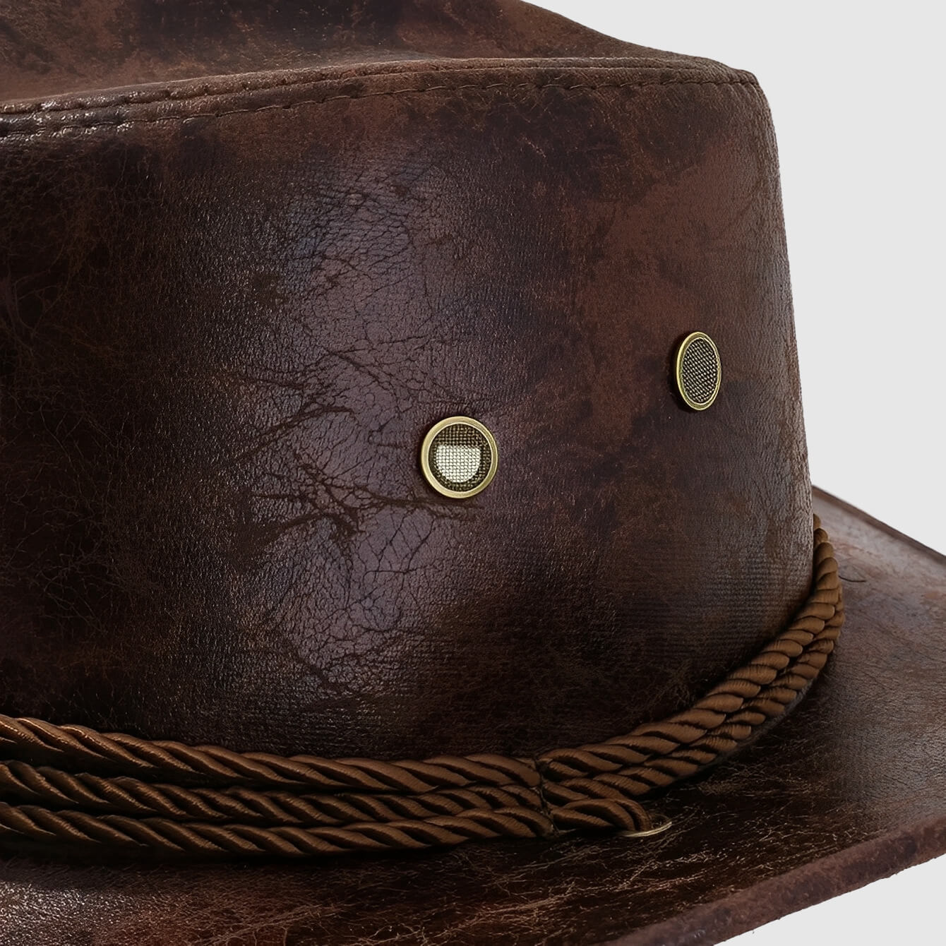 Chapeau cowboy à large bord en simili cuir