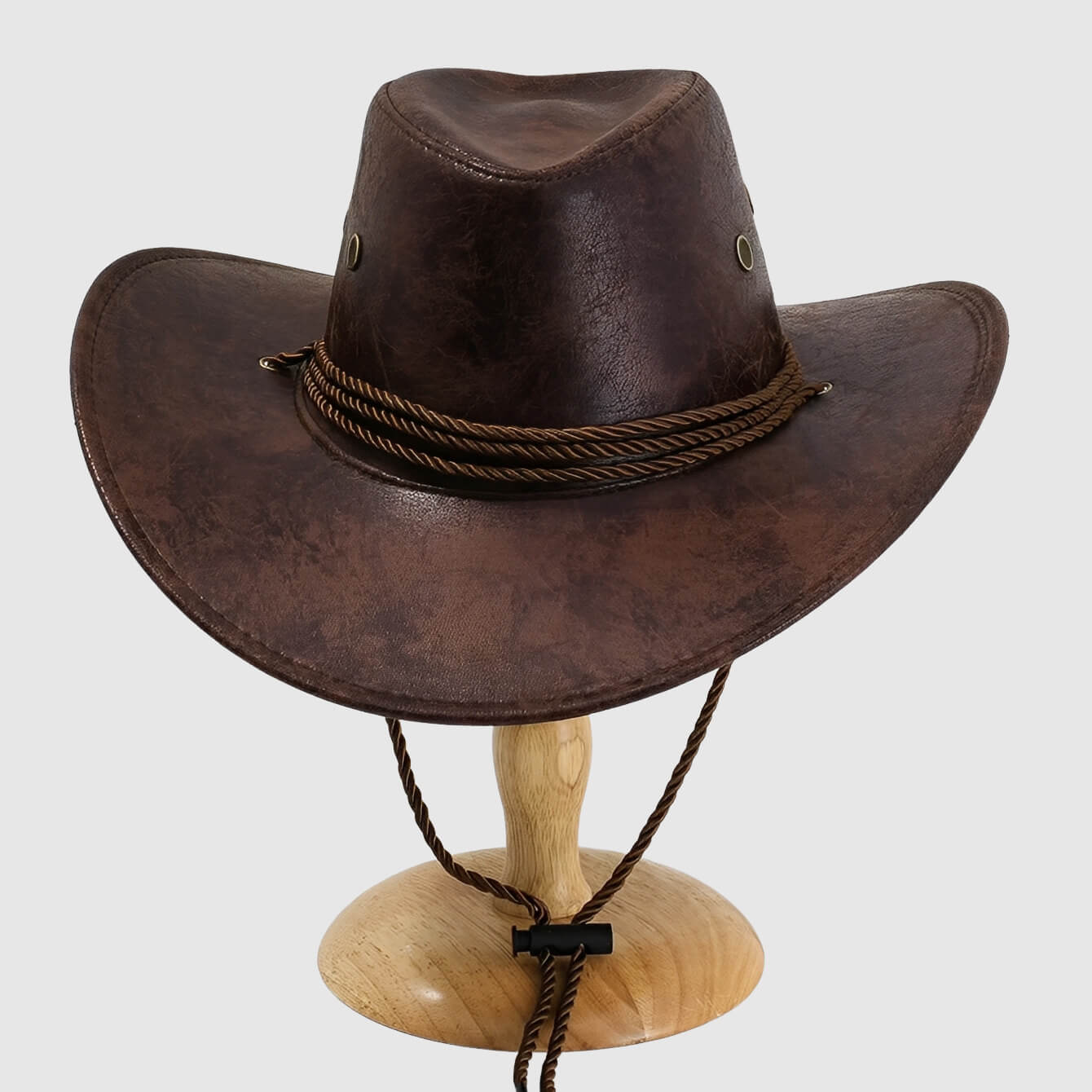 Chapeau cowboy à large bord en simili cuir