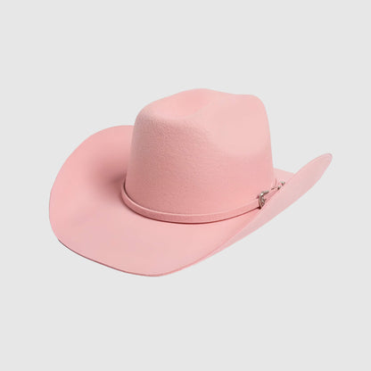 Chapeau cowboy en laine avec ceinture - unisexe
