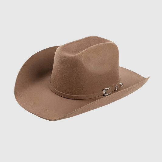 Chapeau cowboy en laine avec ceinture - unisexe