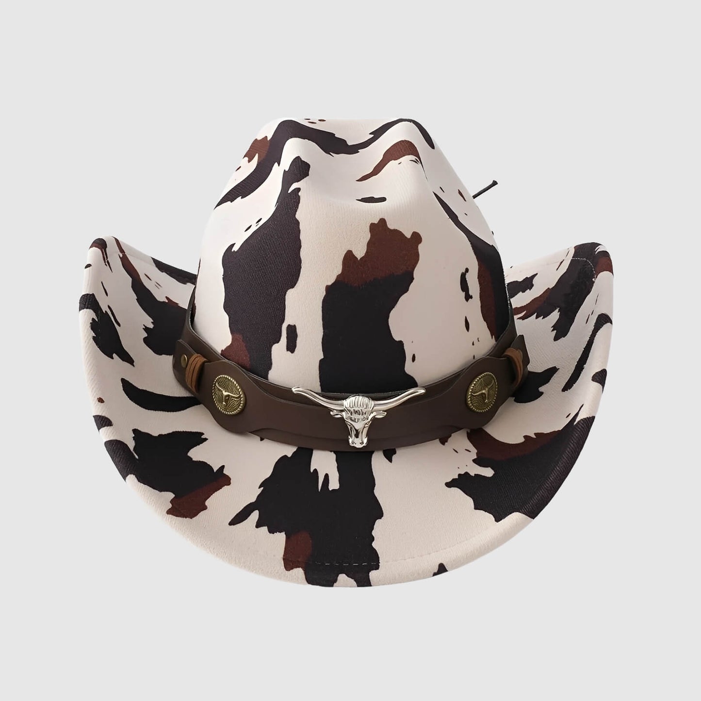 Chapeau cowboy imprimé vachette unisexe à large bord