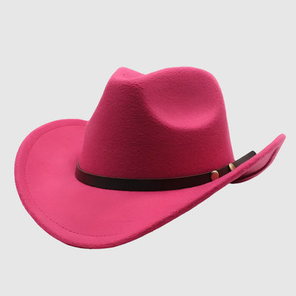 Chapeau cowboy unisexe ceinture décorative