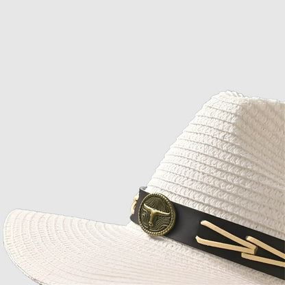 Chapeau de cowboy à large bord avec ceinture